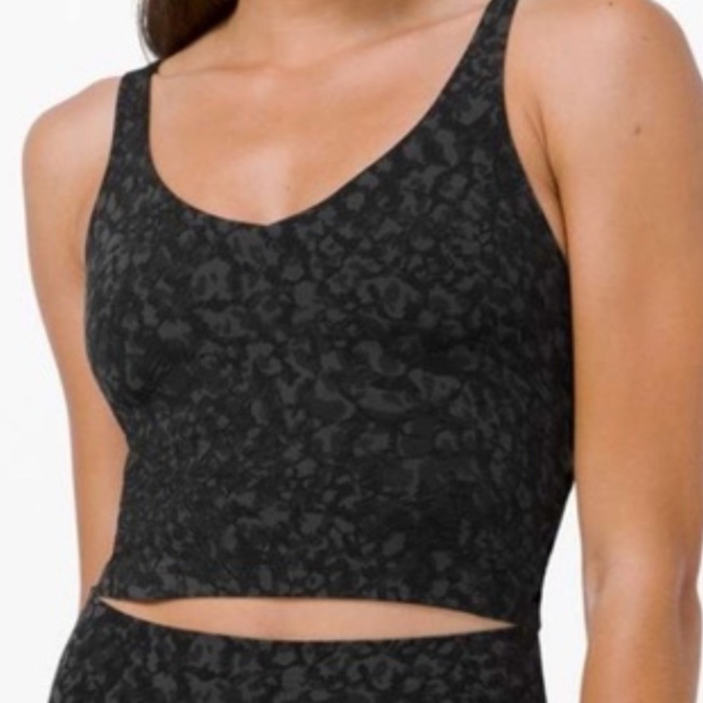 Black Cheetah Print Lululemon Align Workout Top